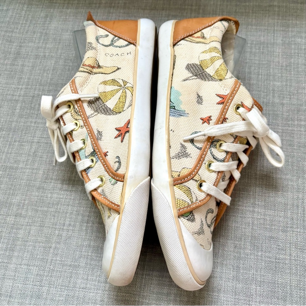 Coach Women's Barrett Canvas Beach Print Sneakers